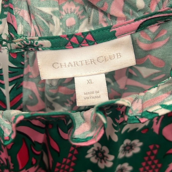 Charter Club Green and Pink Patterned Sleeveless Dress - Picture 6 of 7